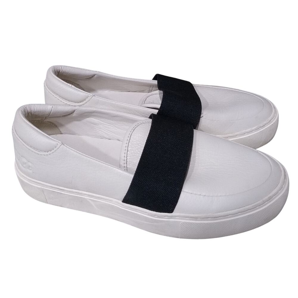 🌟2/$15🌟[H207] Ugg Chayze White Leather Slip-On, Size 5.5